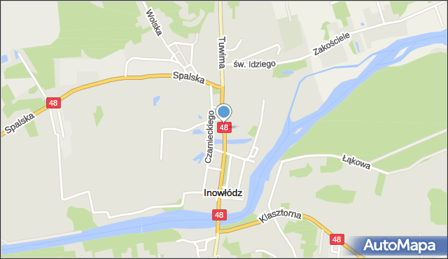 Inowłódz, Tuwima Juliana, mapa Inowłódz