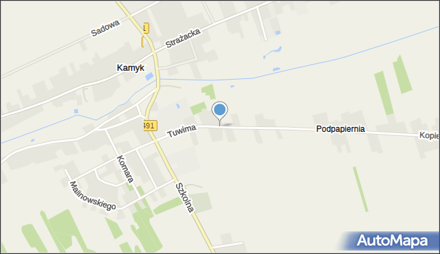 Kamyk gmina Kłobuck, Tuwima Juliana, mapa Kamyk gmina Kłobuck