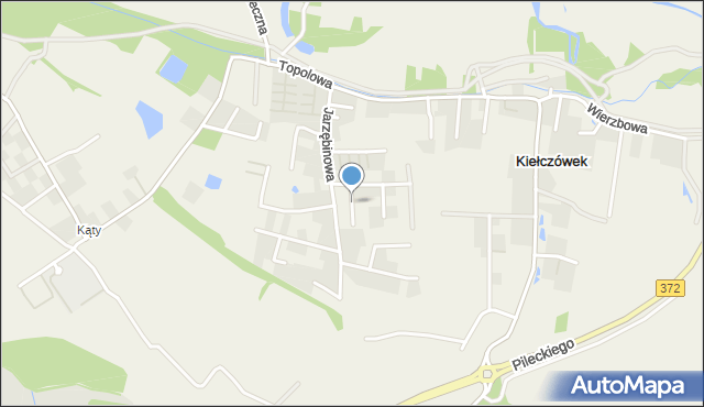 Kiełczówek, Tulipanowa, mapa Kiełczówek