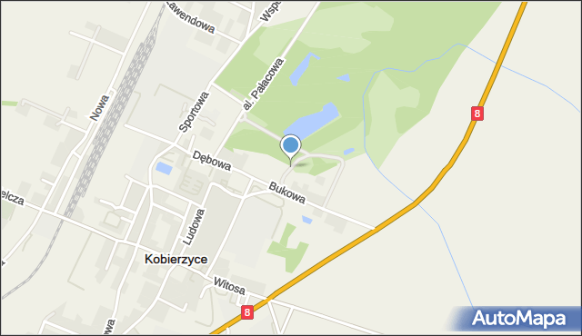 Kobierzyce, Tulipanowa, mapa Kobierzyce