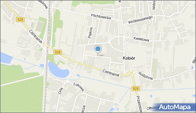 Kobiór, Tuwima Juliana, mapa Kobiór