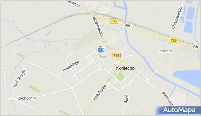 Koniecpol, Tuwima Juliana, mapa Koniecpol