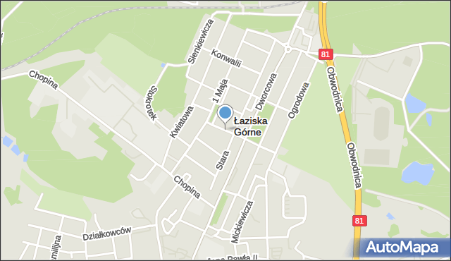 Łaziska Górne, Tulipanów, mapa Łaziska Górne