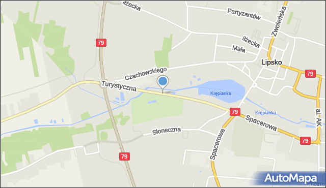 Lipsko, Turystyczna, mapa Lipsko