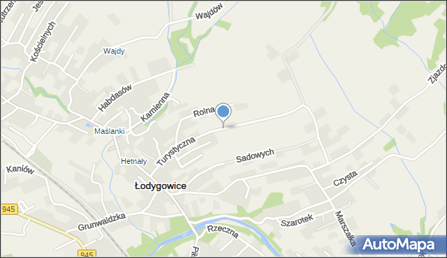 Łodygowice powiat żywiecki, Turystyczna, mapa Łodygowice powiat żywiecki