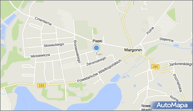 Margonin, Tuwima Juliana, mapa Margonin