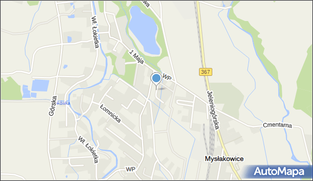 Mysłakowice, Turkusowa, mapa Mysłakowice