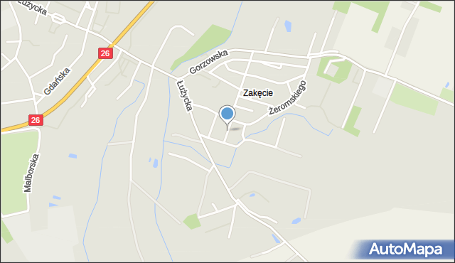 Myślibórz, Tuwima Juliana, mapa Myślibórz