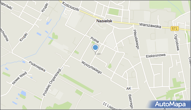 Nasielsk, Tuwima Juliana, mapa Nasielsk