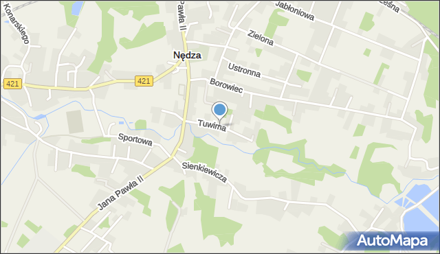 Nędza powiat raciborski, Tuwima Juliana, mapa Nędza powiat raciborski