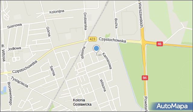 Opole, Turkusowa, mapa Opola