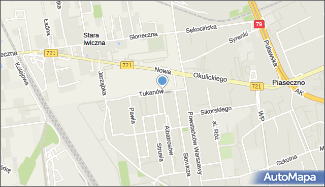 Piaseczno, Tukanów, mapa Piaseczno