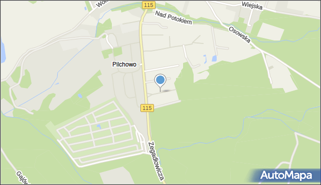 Pilchowo, Tuwima Juliana, mapa Pilchowo