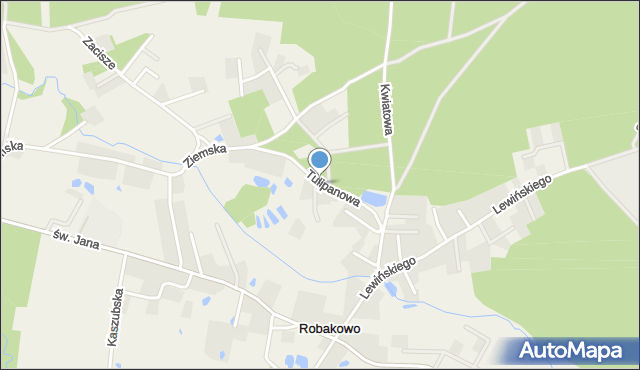 Robakowo gmina Luzino, Tulipanowa, mapa Robakowo gmina Luzino