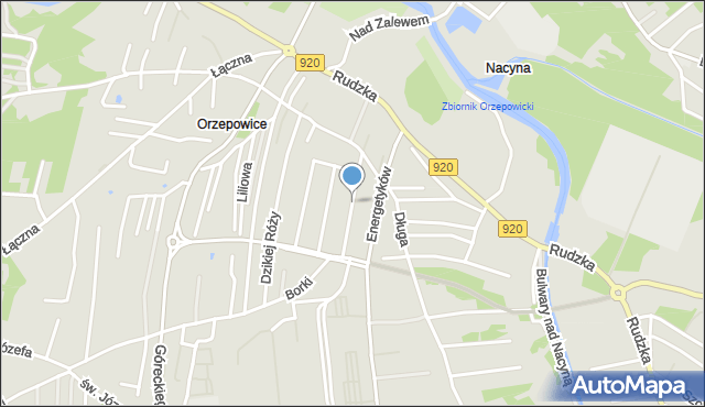 Rybnik, Tulipanów, mapa Rybnika