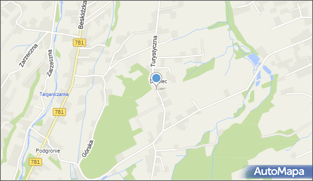 Sułkowice gmina Andrychów, Turystyczna, mapa Sułkowice gmina Andrychów