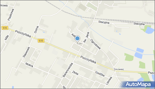 Suszec powiat pszczyński, Tulipanów, mapa Suszec powiat pszczyński