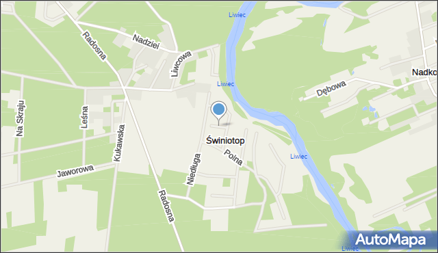 Świniotop, Tulipanowa, mapa Świniotop