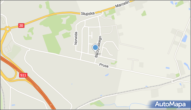 Szczecinek, Tuwima Juliana, mapa Szczecinek