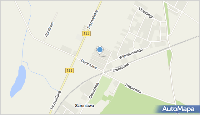 Szreniawa gmina Komorniki, Turkusowa, mapa Szreniawa gmina Komorniki