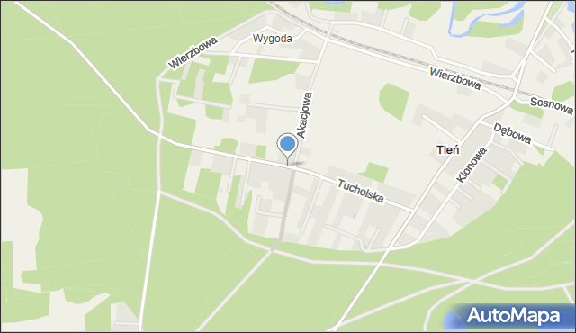 Tleń, Tucholska, mapa Tleń