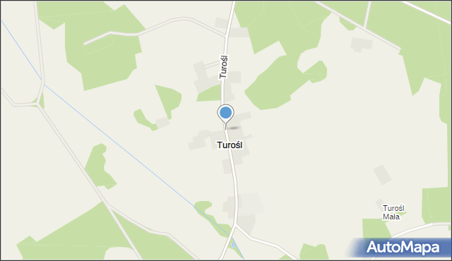 Turośl gmina Pisz, Turośl, mapa Turośl gmina Pisz