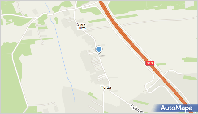 Turza gmina Sokołów Małopolski, Turza, mapa Turza gmina Sokołów Małopolski