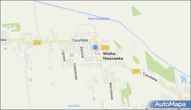 Wielka Nieszawka, Tulipanowa, mapa Wielka Nieszawka