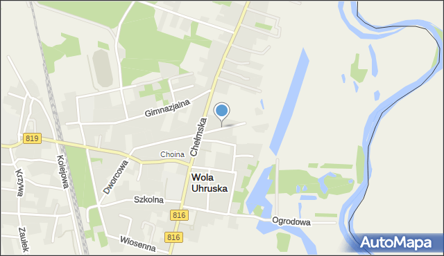 Wola Uhruska, Turystyczna, mapa Wola Uhruska