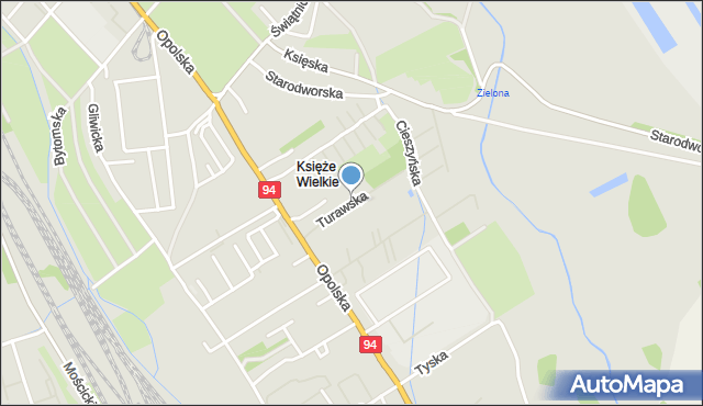 Wrocław, Turawska, mapa Wrocławia