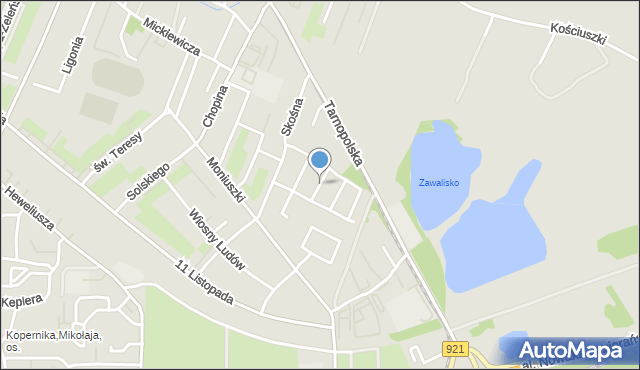 Zabrze, Tulipanów, mapa Zabrza