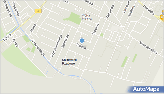 Zamość, Tuwima Juliana, mapa Zamościa