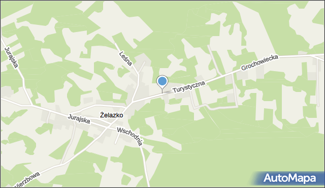 Żelazko, Turystyczna, mapa Żelazko