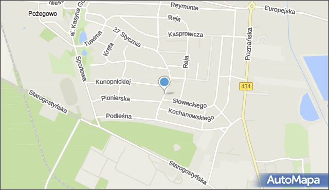 Gostyń, Twardowskiego Jana, ks., mapa Gostyń