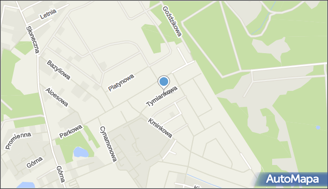 Bezrzecze, Tymiankowa, mapa Bezrzecze