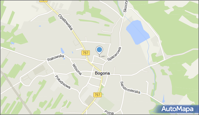 Bogoria powiat staszowski, Tylna, mapa Bogoria powiat staszowski