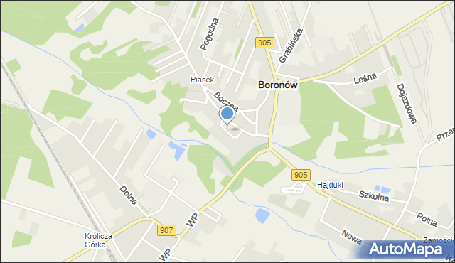 Boronów, Tylna, mapa Boronów