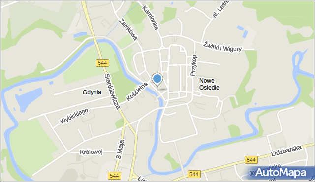 Brodnica, Tylna, mapa Brodnica