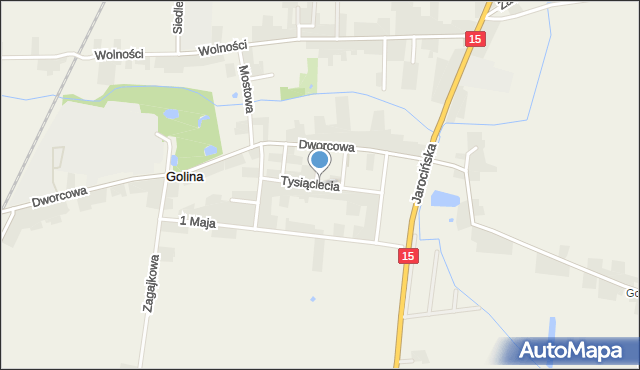 Golina gmina Jarocin, Tysiąclecia, mapa Golina gmina Jarocin