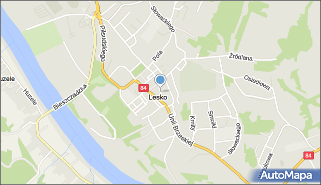 Lesko, Tysiąclecia, mapa Lesko