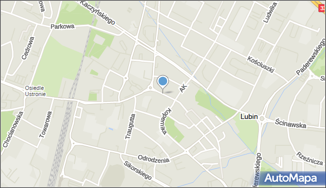 Lubin, Tysiąclecia, mapa Lubin