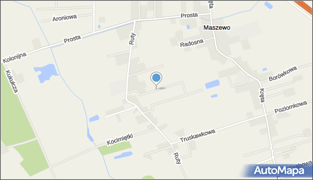 Maszewo gmina Deszczno, Tymiankowa, mapa Maszewo gmina Deszczno