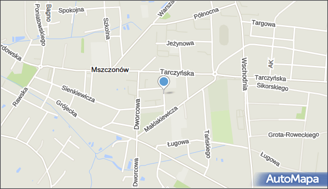 Mszczonów, Tysiąclecia, mapa Mszczonów