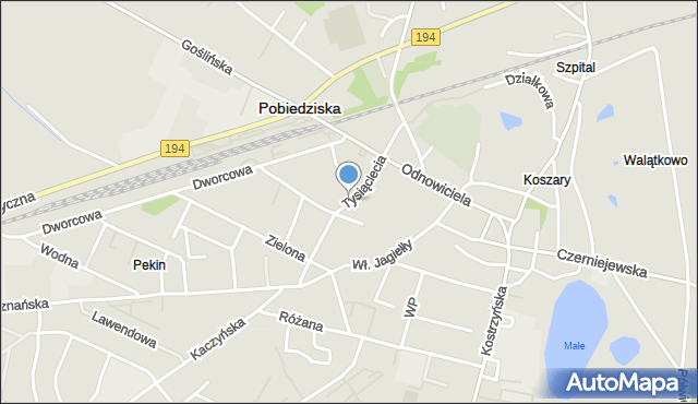 Pobiedziska, Tysiąclecia, mapa Pobiedziska