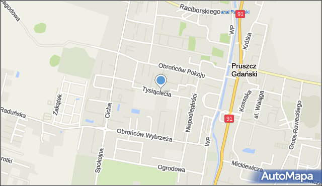 Pruszcz Gdański, Tysiąclecia, mapa Pruszcz Gdański