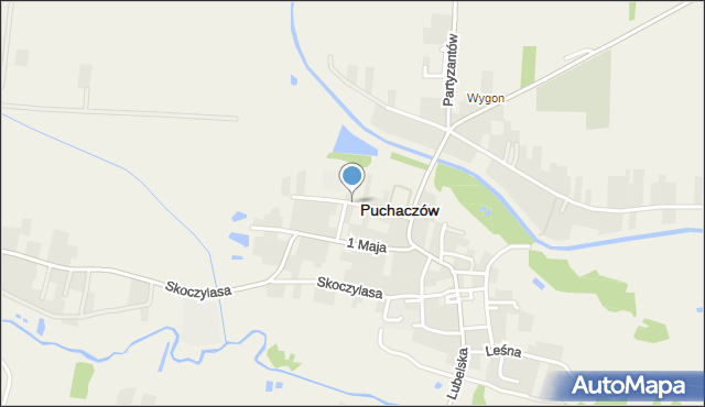 Puchaczów powiat łęczyński, Tysiąclecia, mapa Puchaczów powiat łęczyński