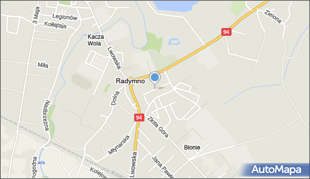 Radymno, Tysiąclecia, mapa Radymno