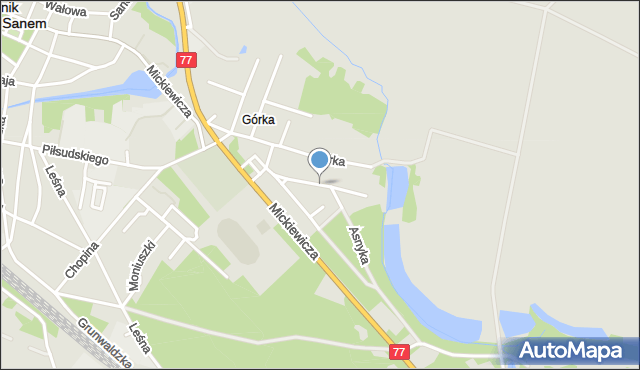 Rudnik nad Sanem, Tysiąclecia, mapa Rudnik nad Sanem