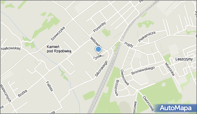 Rybnik, Tylna, mapa Rybnika