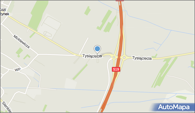 Sokołów Małopolski, Tysiąclecia, mapa Sokołów Małopolski